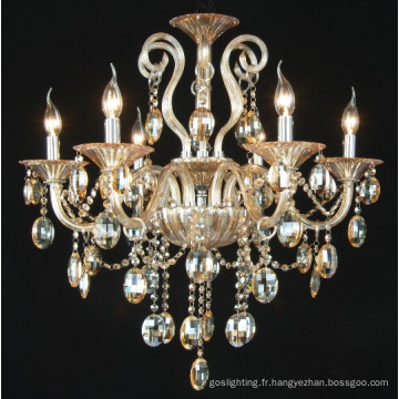 Lumières chandelier en cristal ambre (KD8005-6)